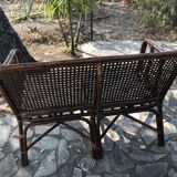 Banc rotin et cannage vintage