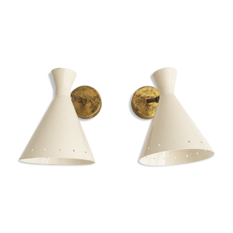 Paire d'appliques Italiennes de design 1950