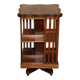 Sheraton-style rotating library table in walnut and satinwood.