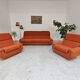 Complete orange salon JITONA in Atlantis Space Age style from the 1970s.