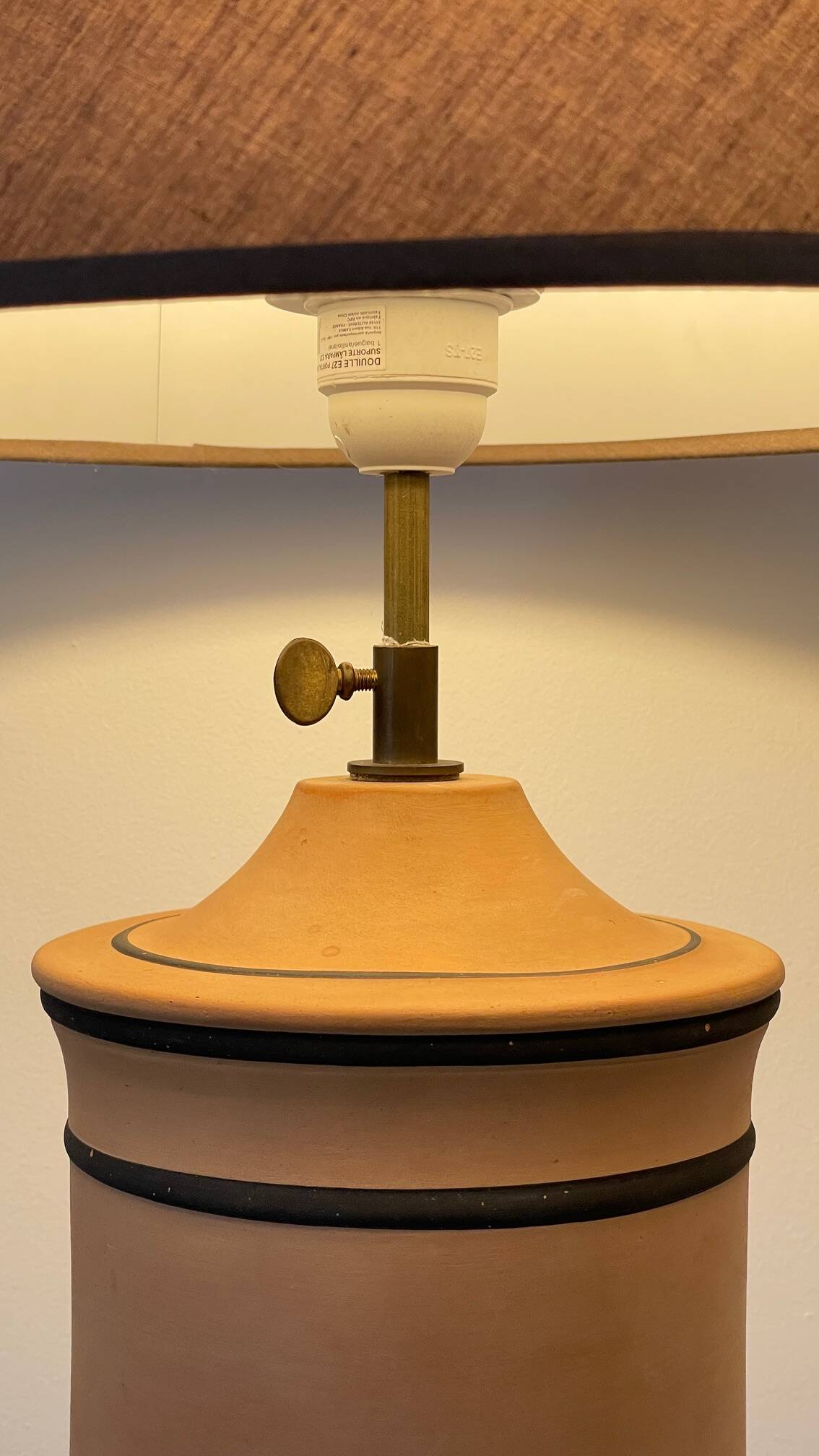 Lampe terracotta façon chanel vintage