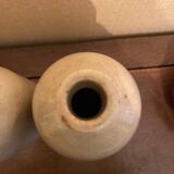 Set of 2 bottles / vases in speckled stoneware