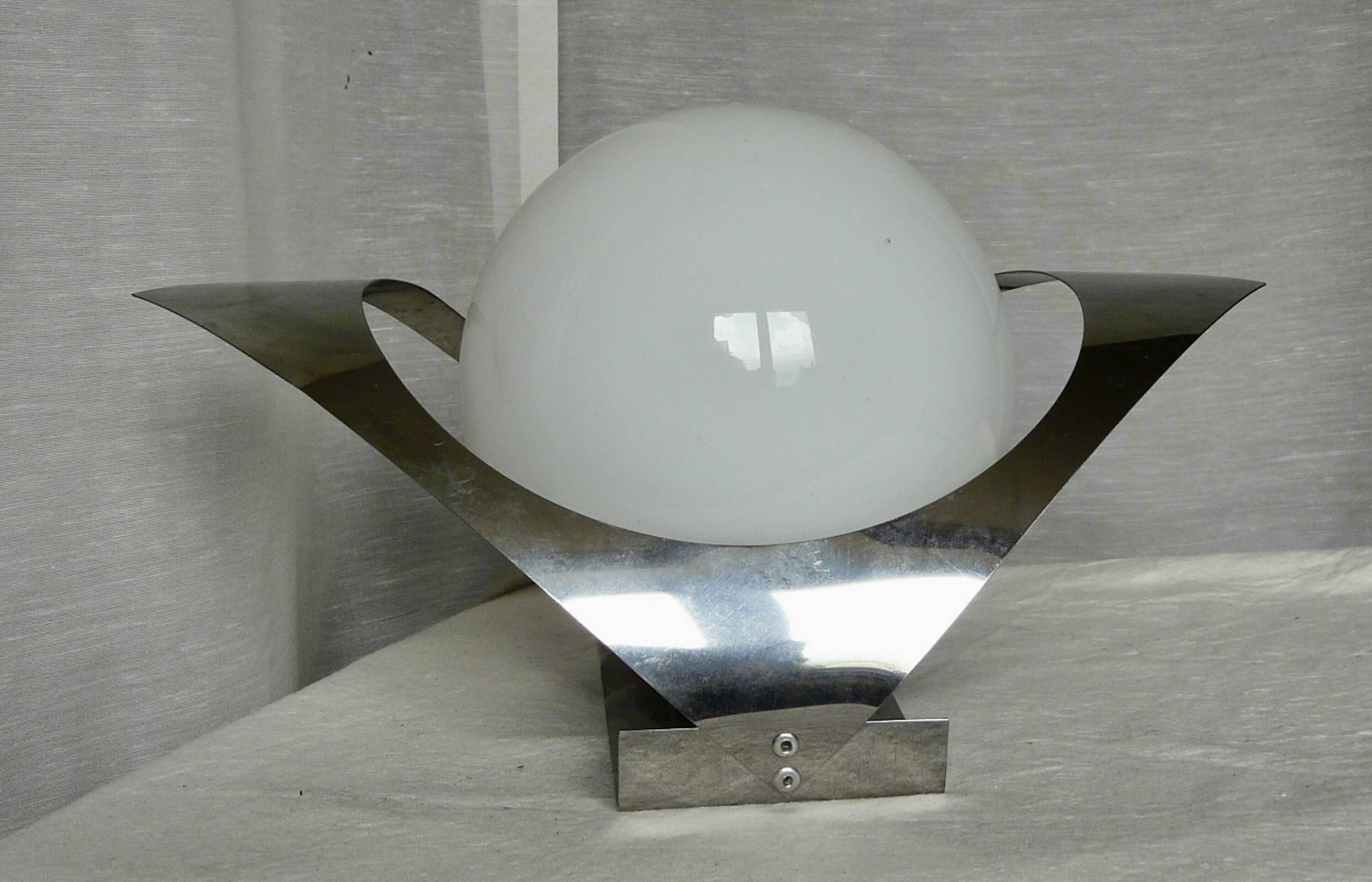 1970s aluminum eye-shaped design wall light