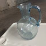 Biot blown glass decanter with ice cube tank