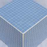 Blue cube side table 33x33 cm