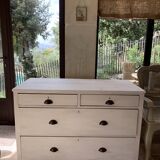 Charming old country sideboard painted in lime white