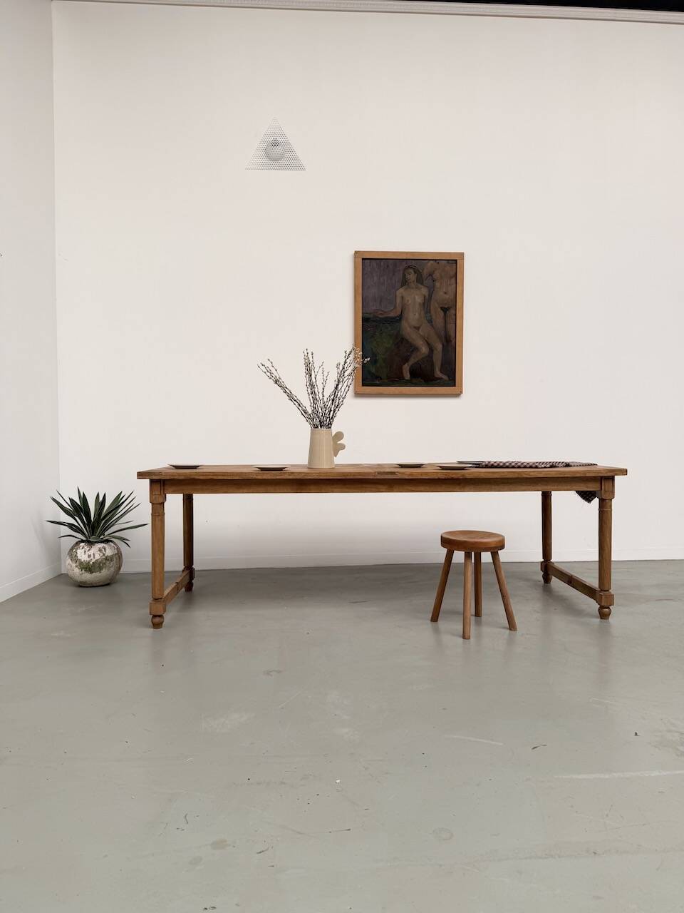 XL beech farmhouse table