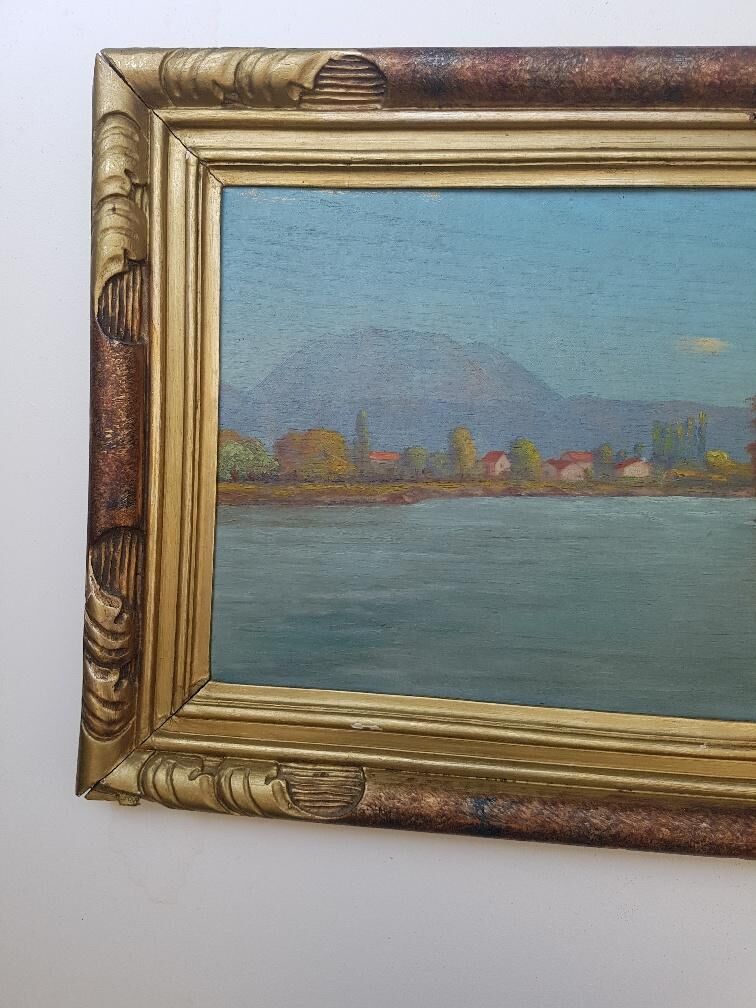 Landscape by Paul Berthier, oil on panel