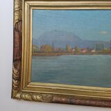 Huile sur toile par Paul Berthier représentant un paysage