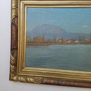 Huile sur toile par Paul Berthier représentant un paysage