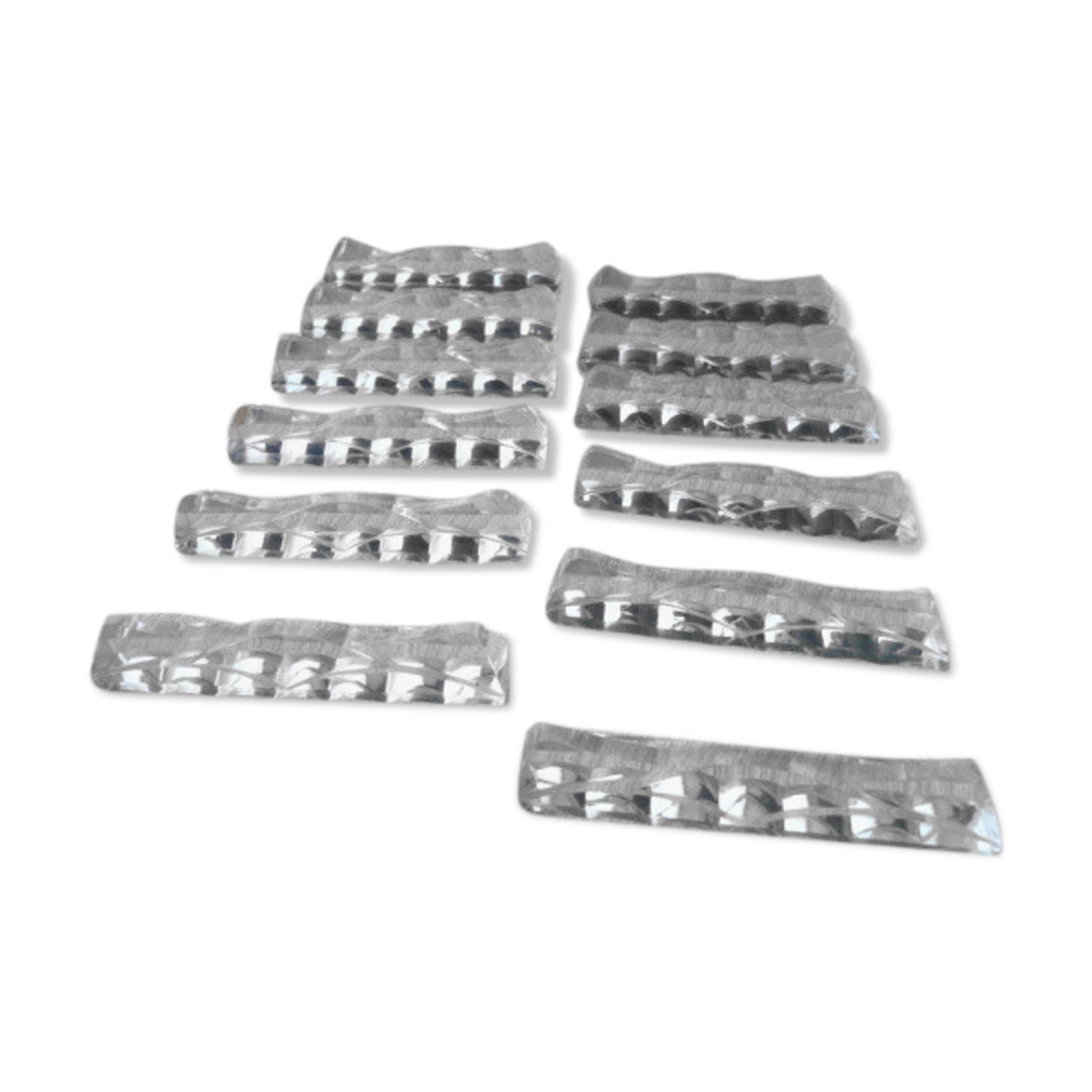 Box of 12 crystal knife holders Triangular shape
