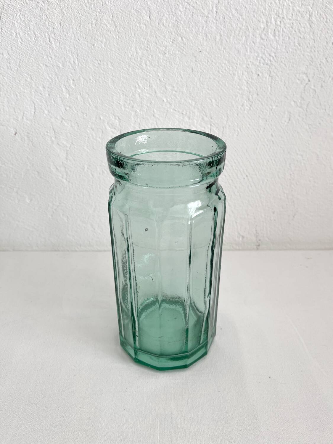 Vintage faceted glass jar vase