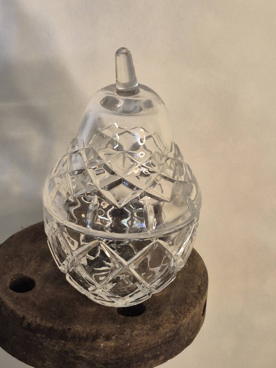 Crystal pear candy bowl