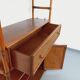 Bibliothèque, étagère en rotin, bois et cannage, années 70