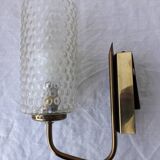 Brass and bubble glass wall light