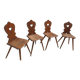 Set of 4 solid oak chairs "Alsatian style" - 20th century