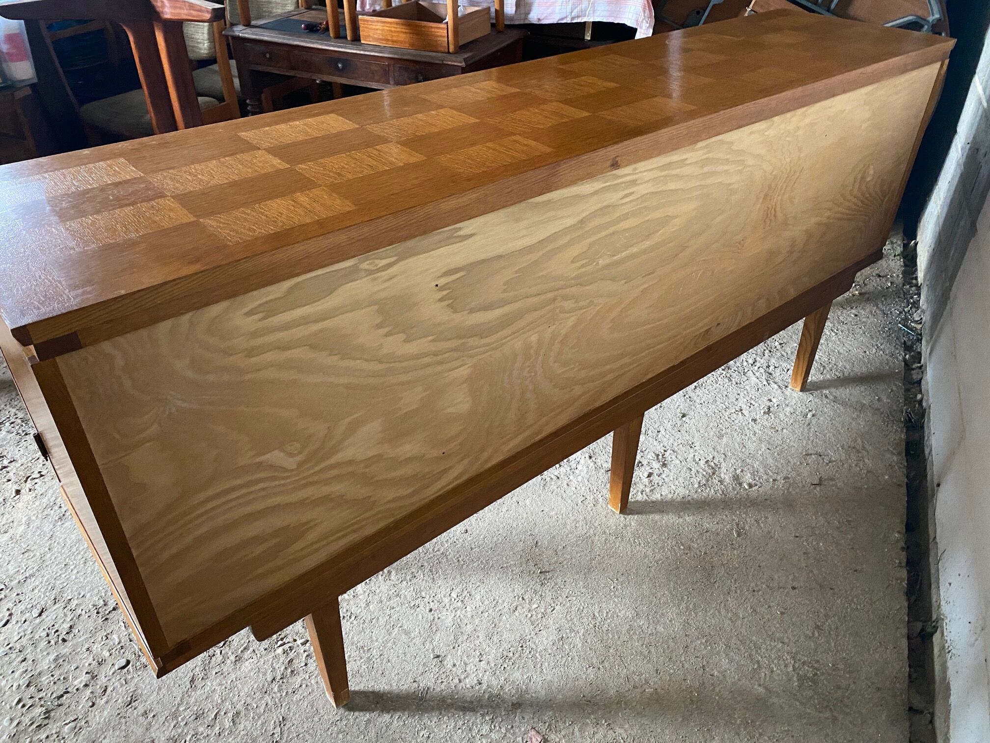 Scandinavian type oak and oak veneer cabinet nf 1950
