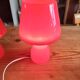 Paire de Lampes Vintage en Opaline Rouge