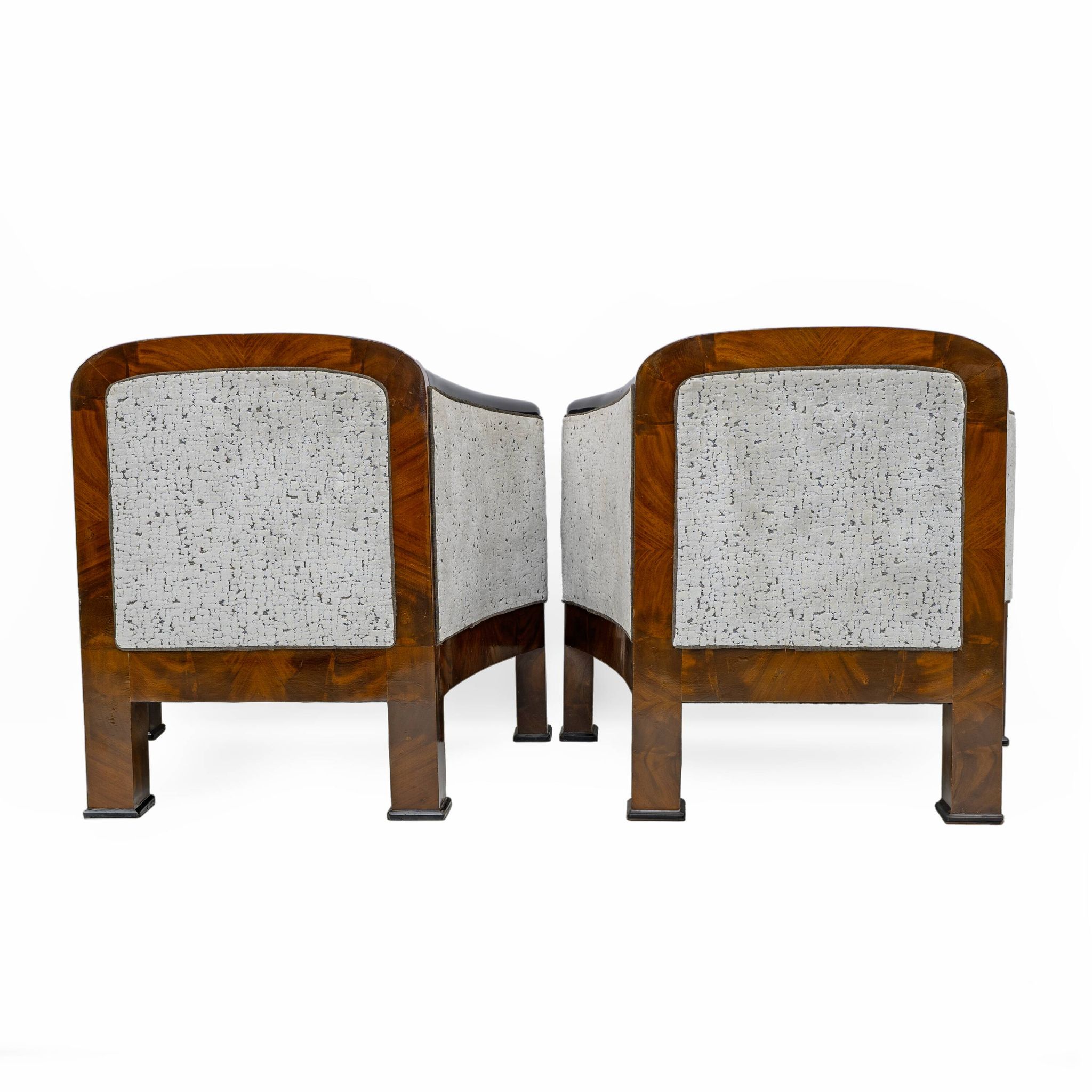 19th Century Biedermeier Mahogany Feather Two Armchairs and Sofa, Vienna