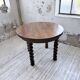 Table 1900 walnut round turned legs