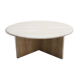 Table d'appoint vintage en travertin