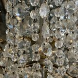 Bronze and crystal hot air balloon chandelier