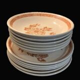 “Vintage” earthenware plates 6 flat & 6 deep