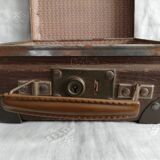 Old metal cardboard suitcase