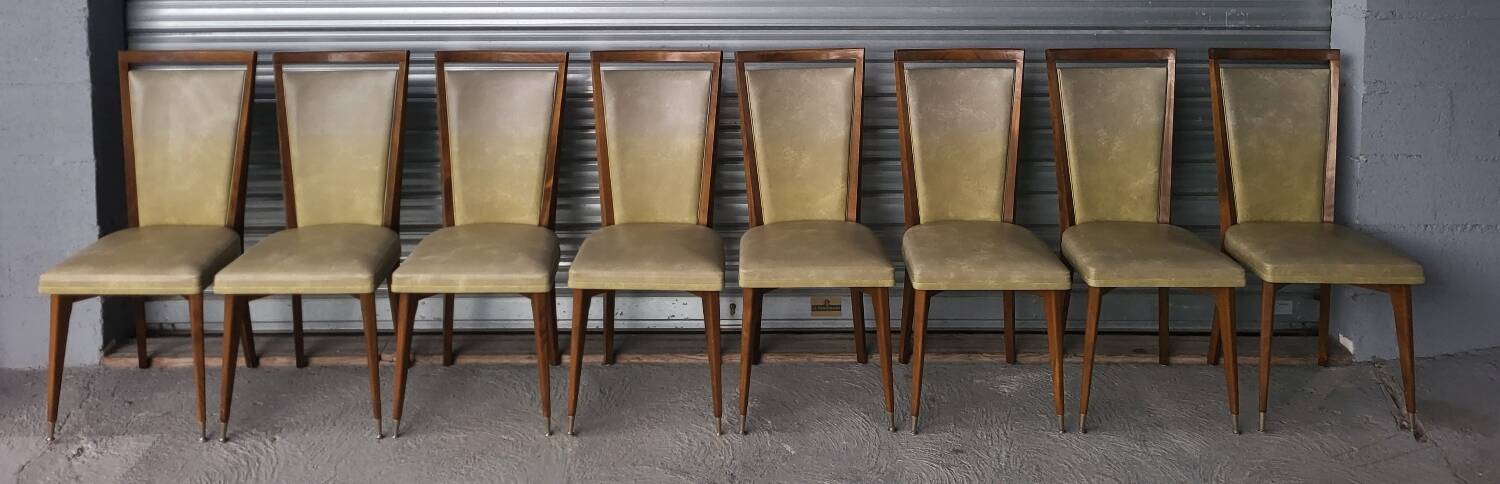 Série suite de 8 chaises Vintage circa 1960