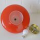 Vintage Orange Glass Pendant Light MCM Space Age Style Hanging Lamp 1970's