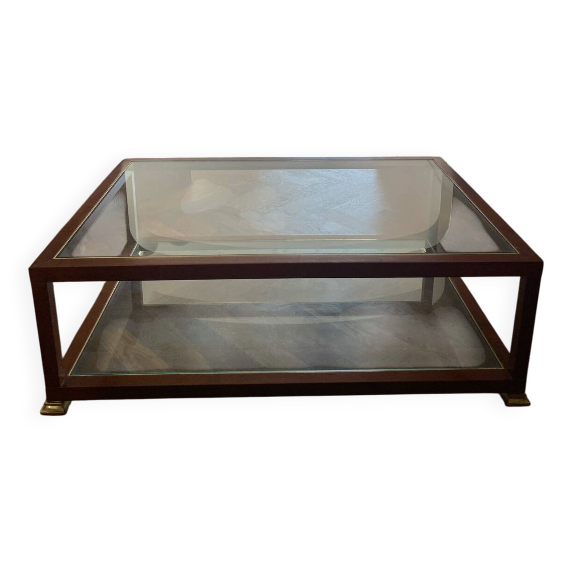 Wood and glass coffee table