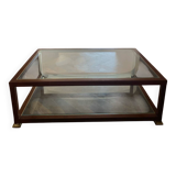 Table basse bois et verre