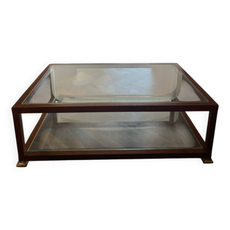 Table basse bois et verre