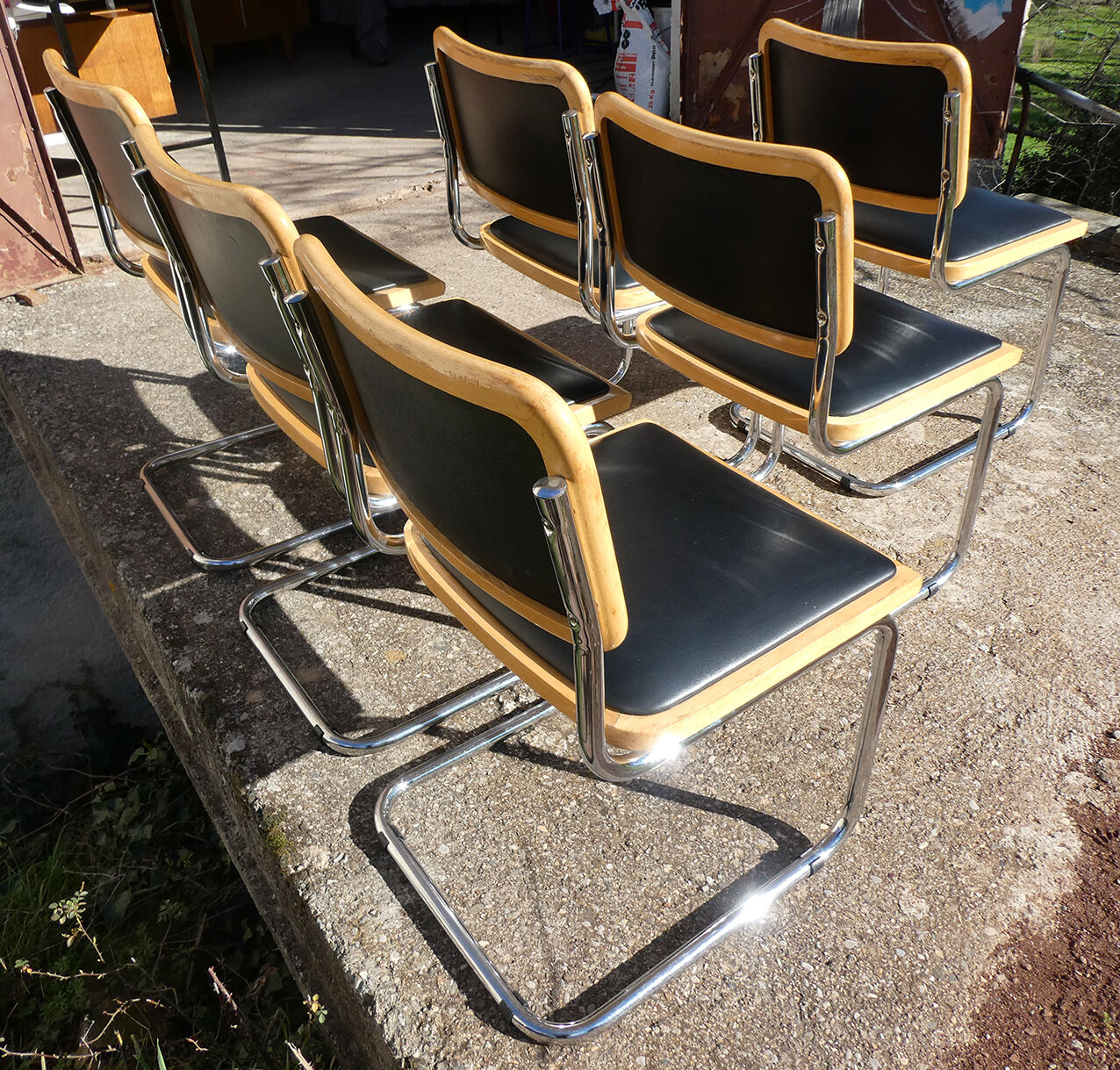 Lot de 6 chaises Cesca B32 par Marcel Breuer