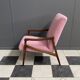 Pink arm chair by Jiri jiroutek 1960s reupholstered in boucle pink