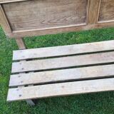 Wooden bench with back