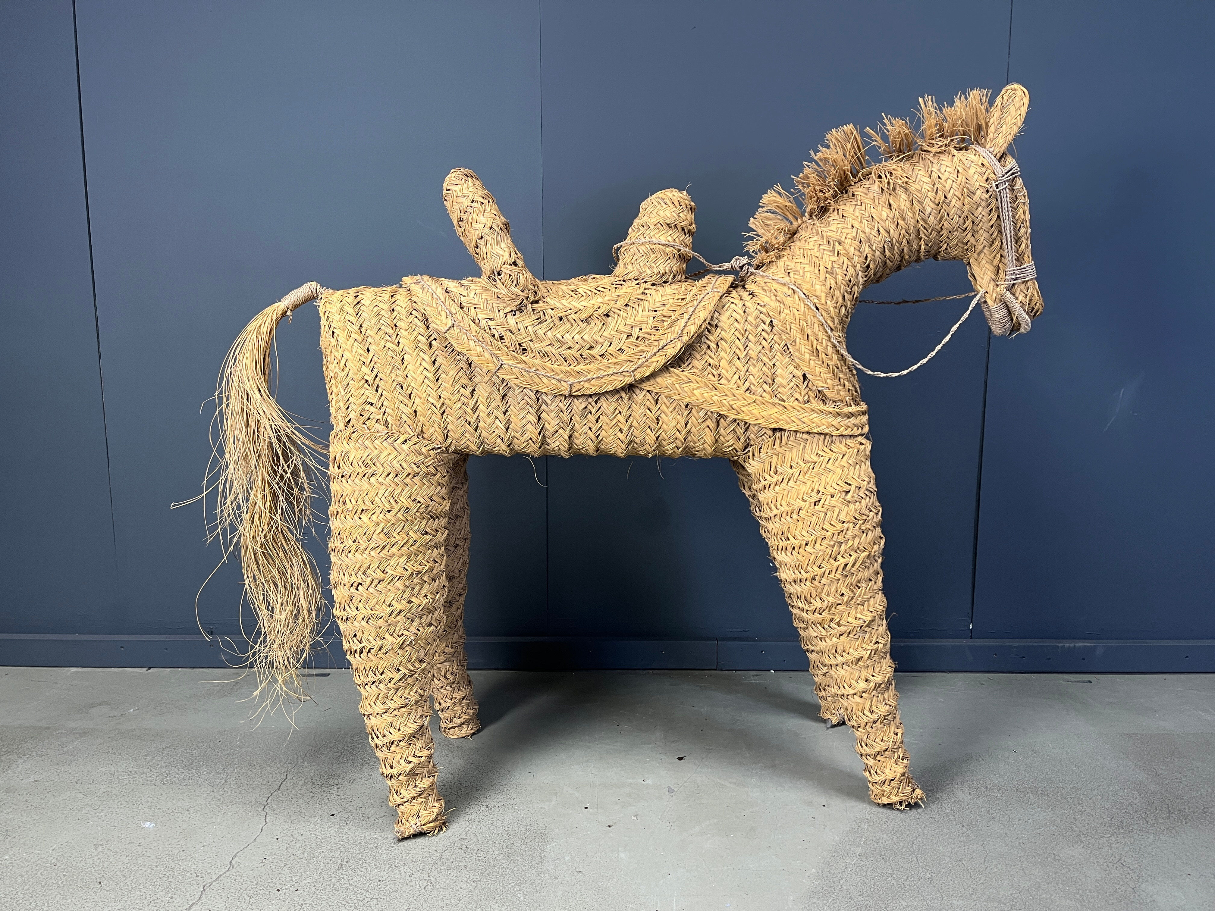 Vintage Spanish straw life size pony/horse, 1960s