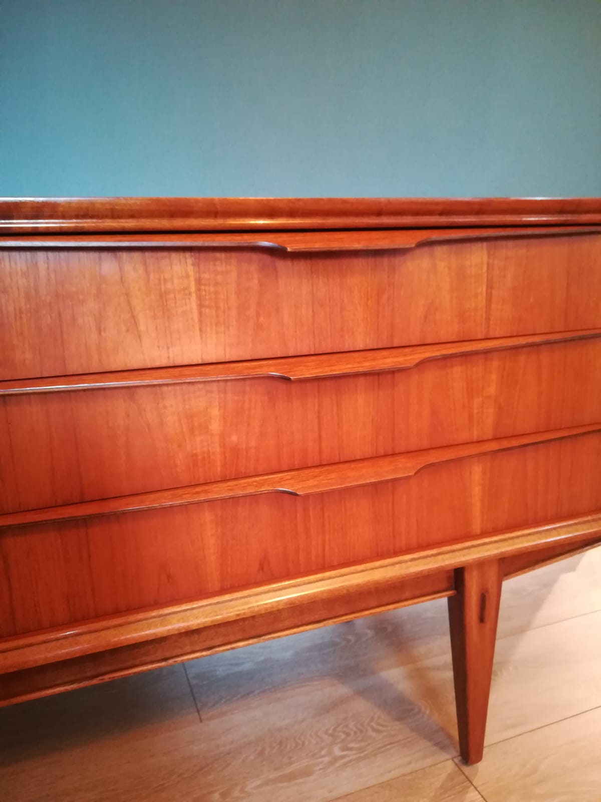 Small row of Scandinavian style teak