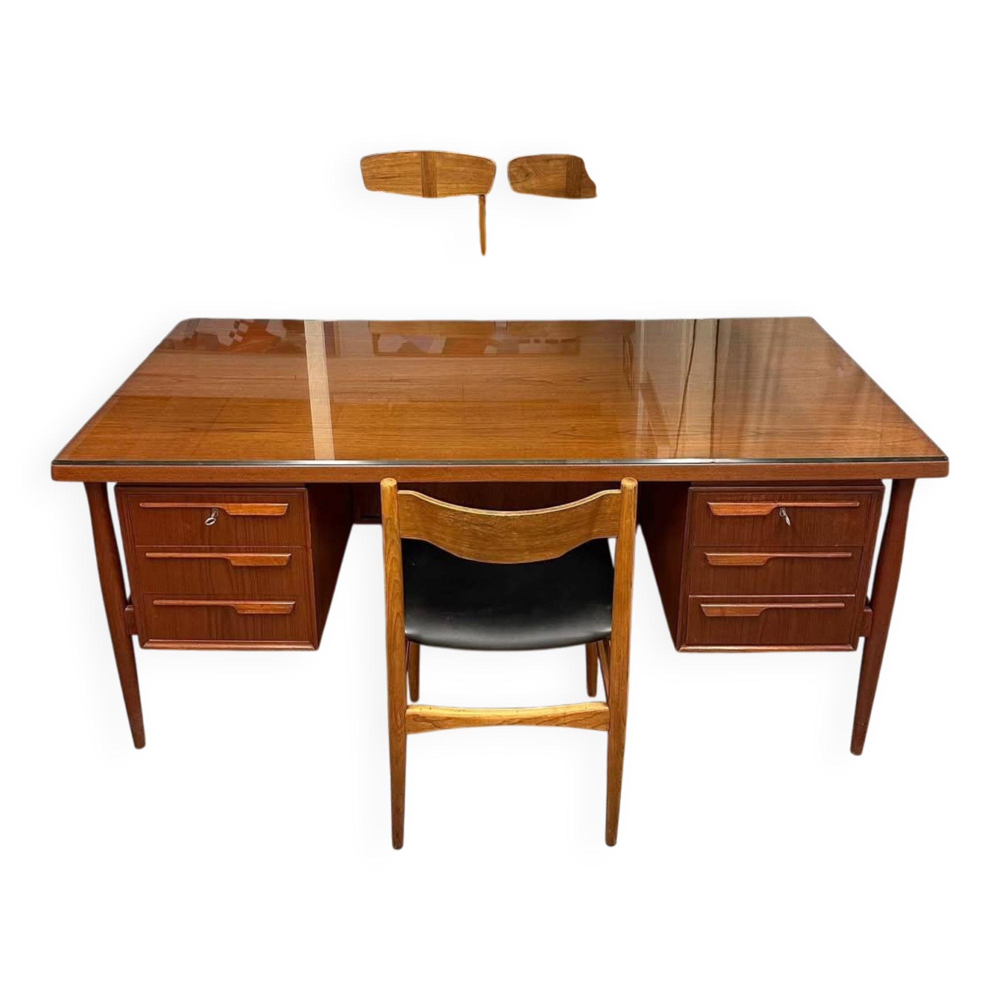 Danish double-sided desk in teak, 1960.