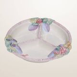 Glazed ceramic compartment dish