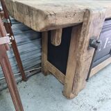 Old oak carpenter's workbench industrial furniture