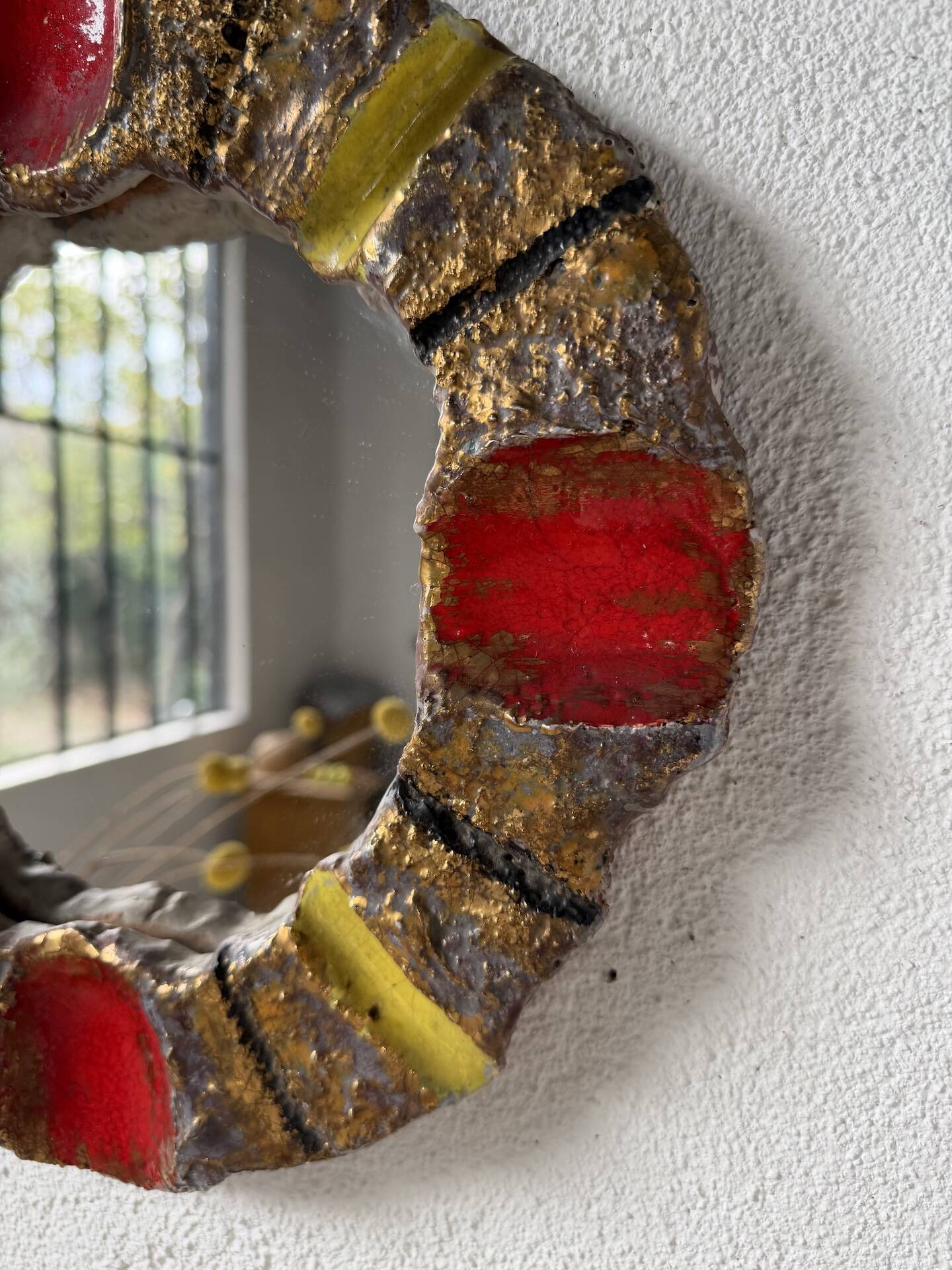 Pair of ceramic mirrors 1950 dlg Mithé