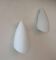 Pair of vintage white opaline wall lights, France 1970s