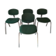 4 chairs made of green steelcase strafor fabric