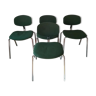 Set de 4 chaises en tissu Strafor steelcase vert