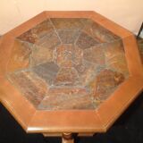 Octagonal lava stone coffee table