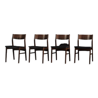 Chaises de salle à manger modernes scandinaves vintage du milieu du siècle en hêtre et palissandre, années 1960, ensemble de 4