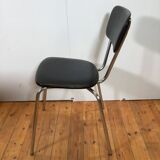 vintage chromed tubular steel stackable dining chairs