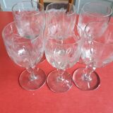 6 verres anciens graves