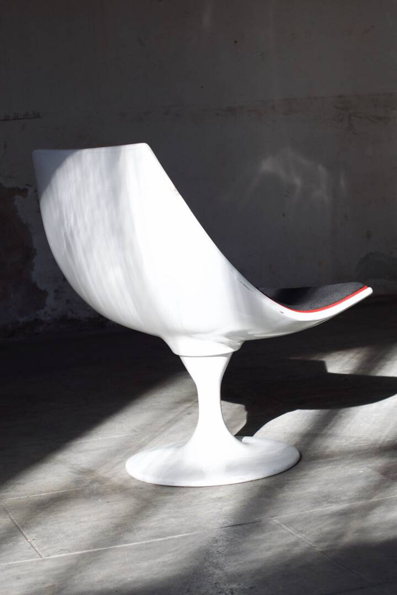 Space Age armchair lacquered fiber and fabrics 1970